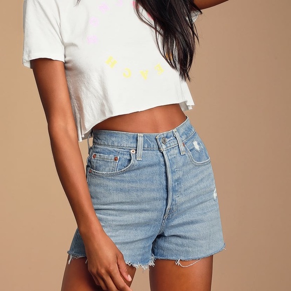 Levi's Denim - LEVIS RIBCAGE HIGH WAISTED DENIM SHORTS